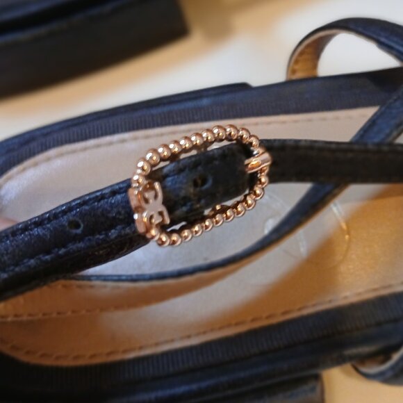 SAM EDELMAN Black Leather Flat Slingbacks Square Toe - Like New - Picture 10 of 11